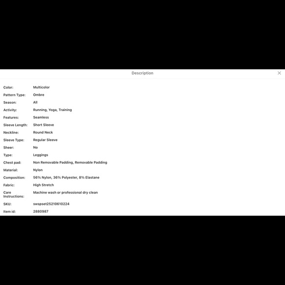 MULTI OMBRÉ CROP SPORTS TEE & WIDE WAIST LEGGINGS - Picture 6 of 7